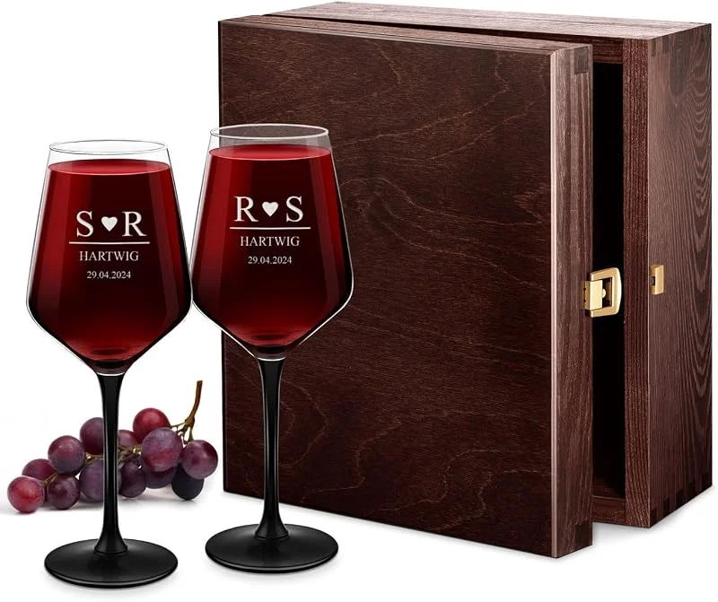Besuche den Maverton-Store Maverton Rubin 2er Weingläser Set mit Gravur 290 ml, Rotweingläser — Wein und Festtafel