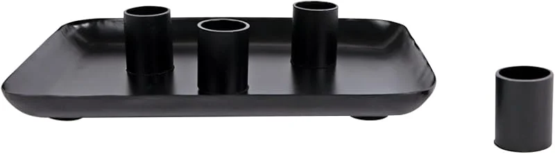Besuche den Spetebo-Store Metall Kerzenständer für 4 Stabkerzen 20 x 15 cm - schwarz - Deko Tablett mit magnetischen Kerzenhaltern - Magnet Tafelkerzen Halter Kerzenleuchter Kerzenständer Adventsleuchter Adventskranz — Kerzenlicht Abendessen