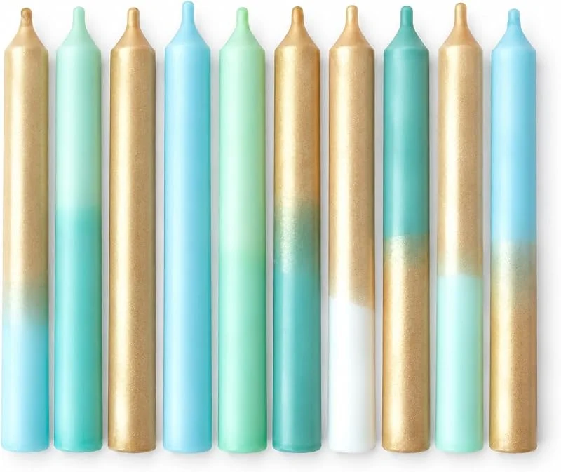 Besuche den Madam ERLE-Store 10er-Set Dipdye kleine Geburtstagskerzen, GOLDENE ELLA, handgemachte Kerzen für Geburtstagszug, neon-pastell farbig, bunt, Kerzen Kinder-Geburtstag, Dekokerzen, Jungs — Küche & Haushalt