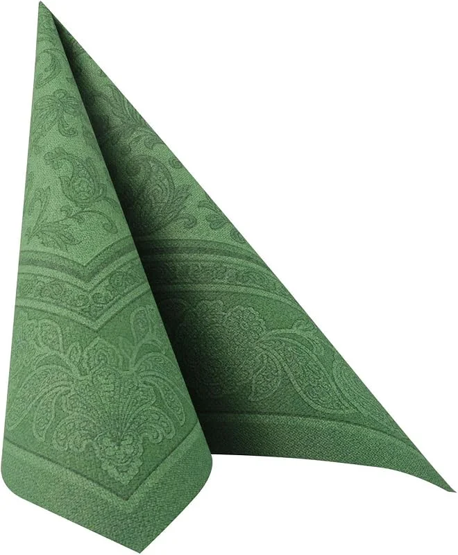 Besuche den PAPSTAR-Store Papstar, 50 Servietten "ROYAL Collection" 1, 4-Falz 40 cm x 40 cm dunkelgrün "Ornaments", #11666 — Advent und Tisch