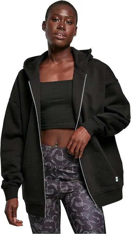 Besuche den Urban Classics-Store Urban Classics Ladies Oversized Zip Hoody Frauen Kapuzenjacke Oliv — Weihnachtsmode