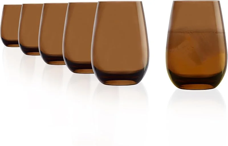 Besuche den Stölzle Lausitz-Store Stölzle Lausitz Elements Wassergläser Trinkgläser Braun 465 ml, 6er-Set — Kerzenlicht Abendessen