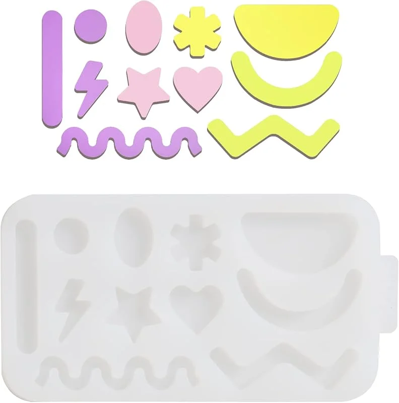 Besuche den BOOWAN NICOLE-Store BOOWAN NICOLE Silikonform für Untersetzer mit Smiley-Gesicht, Herz, Stern usw — Weihnachtskueche