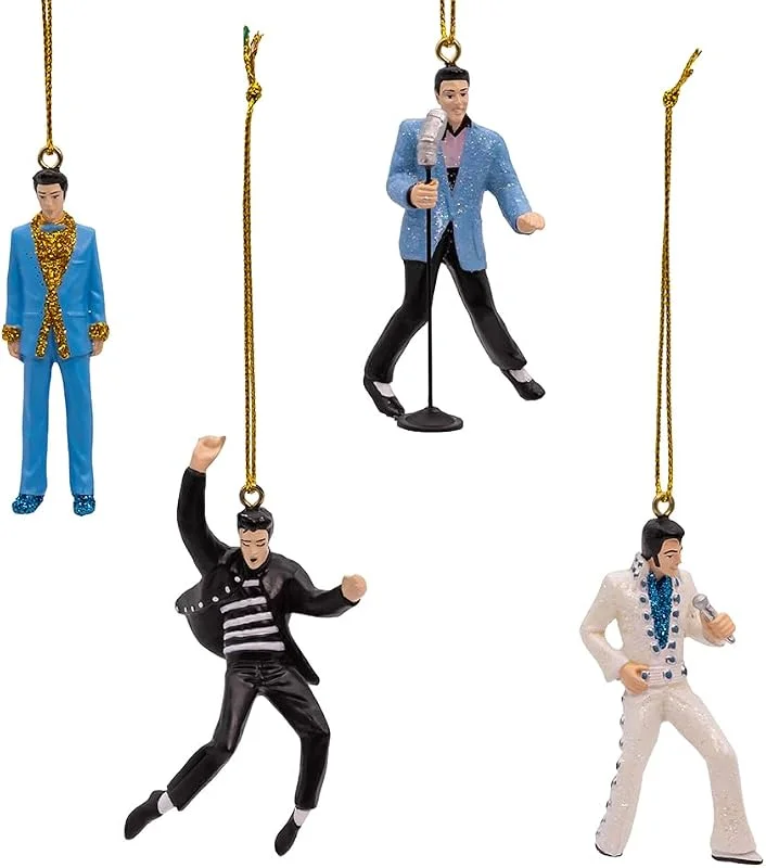 Marke: Kurt S. Adler Kurt Adler Elvis Presley Miniatur-Ornamente, 4 Stück — Weihnachtsdeko