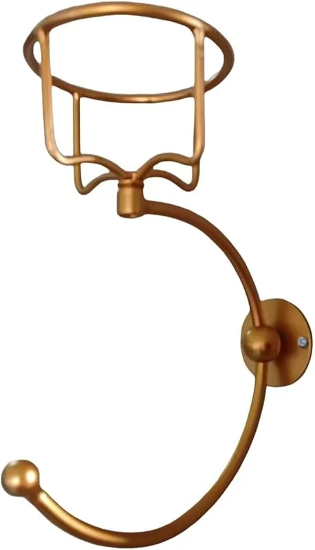 Marke: Generic Dekorativer Handtuchhalter Kerzenständer für Bad Küche Wohnzimmer – Wandregal Holzmischung mit praktischer Aufbewahrung (Gold, 12.5X16.5cm) — Kerzenlicht Abendessen