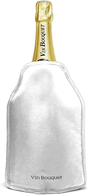 Besuche den VB VIN BOUQUET-Store Vin Bouquet FIE 051 Kühlhülle silber selbstanpassend rutschfest Flaschen Wein Sekt Champagner kühlen — Wein und Festtafel