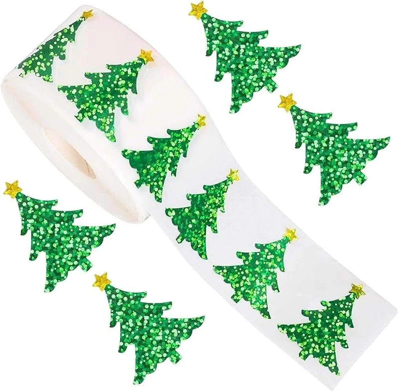 Marke: Bemvp 1 Rolle Glitzernde Weihnachtsaufkleber, Selbstklebend, Zum Verpacken Von Geschenken, Basteln Von Karten, Verschließen Von Umschlägen Und Dekorieren — Geschenkverpackung