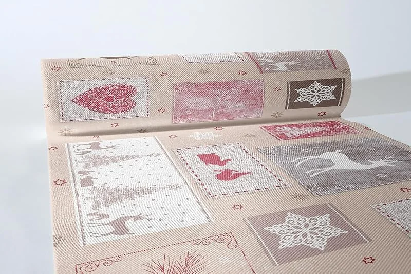 Besuche den Sovie HORECA-Store Sovie HORECA Tischläufer Karina aus Linclass® Airlaid, Einweg Weihnachtstischläufer Winterlich, ideal für Winterfeiern, Advent & Weihnachten, 40 cm x 24 m, 1 Stück — Küche & Haushalt