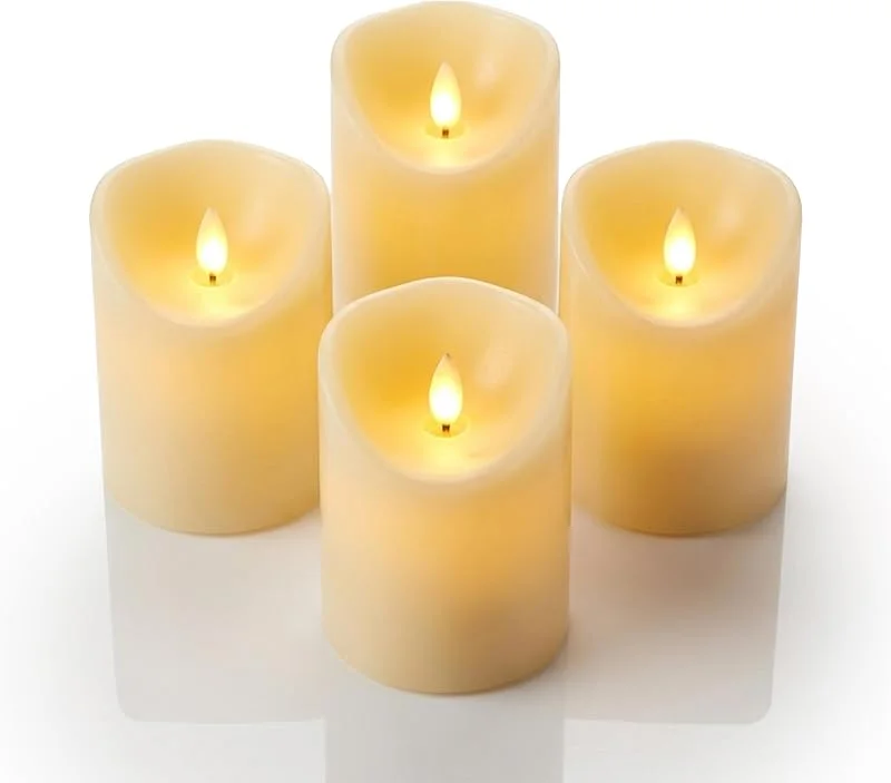 Besuche den Relaxdays-Store Relaxdays LED Kerzen, 4er Set, Timer & bewegliche Flamme, HxD: 10 x 7, 5 cm, flammenlose Kerzenlichter, elektrisch, Creme — Advent und Tisch