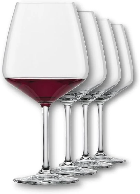 SCHOTT ZWIESEL Burgunder Rotweinglas Tulip 4er Set, bauchige Burgundergläser für Rotwein aus Tritan Kristallglas, spülmaschinenfest, 123608 — Wein und Festtafel