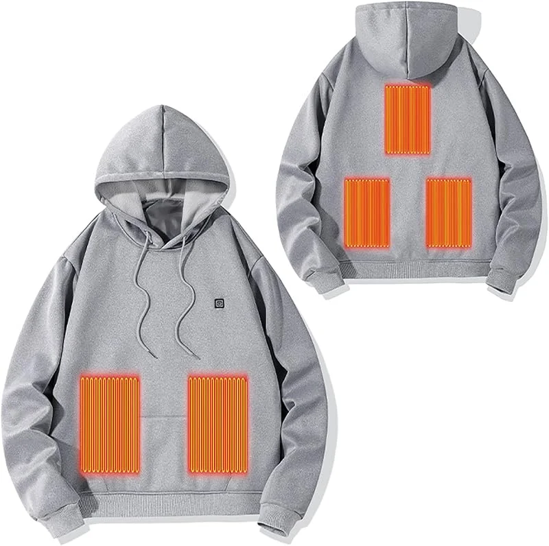 Marke: Battnot Battnot Beheizbare Hoodie Damen Beheizbare Pullover Herren Damen Langarm Baumwolle Beheizte Kapuzenpullover USB Elektrisch Beheizbare Sweatershirt mit Kapuze Erwachsene Bluse Tops Mantel mit Heizung — Heizkleidung