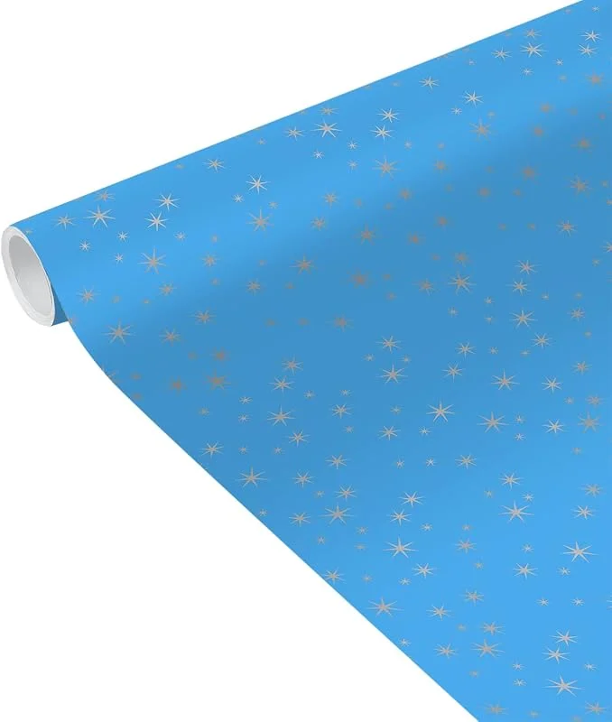 Besuche den Clairefontaine-Store Clairefontaine 231621UNICEFC - Rolle Geschenkpapier UNICEF Tiny Rolls, 5x0, 35m 80g, 1 Rolle, Sternen Silber — Geschenkverpackung