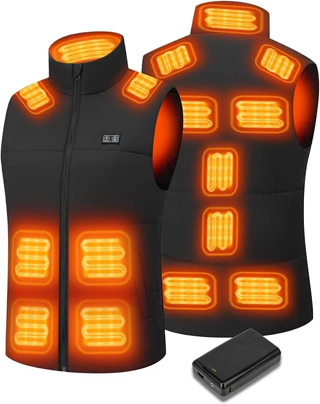 Besuche den vapesoon-Store 7, 4V Beheizbare Weste für Herren und damen mit 20000mAh Akku, bis zu 12 Stunden schnelles Aufheizen, Heizgilet mit 15 Heizbereichen – Ideal für Radfahren, Camping und Arbeiten im Winter — Heizkleidung