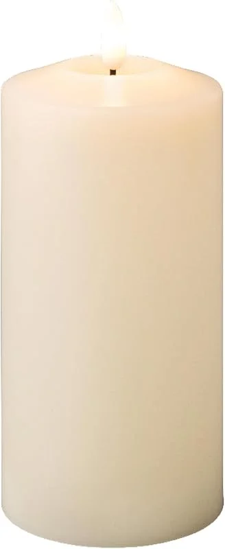 Marke: Lumineo Lumineo LED Kerze 7, 5x17, 5cm mit Timer Wachs Creme, Warmweiß — Kerzenlicht Abendessen
