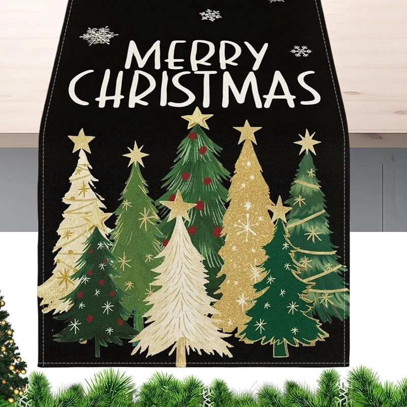 Marke: Generisch Tischläufer für Weihnachten, saisonal, festlich, Bauernhaus, Heimdekoration — Küche & Haushalt