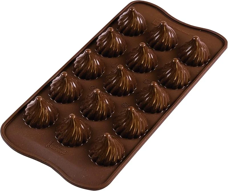 Besuche den silikomart-Store silikomart 199384 3D-Pralinenform Flamme - 15er Form Braun — Weihnachtskueche