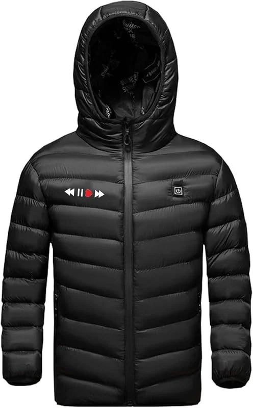 Marke: KQIVAM KQIVAM Kinder Beheizte Jacke mit 3 Zonen Warme Jacke Heizjacke mit Kapuze Beheizbare Kapuzenjacke Kinder Elektrische USB Beheizte Coat für Jungen und Mädchen Mantel Kinder Heizjacke — Heizkleidung