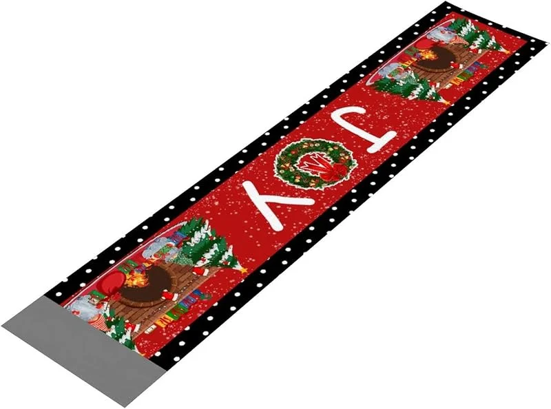Marke: Rimego 40, 6 x 180, 3 cm Tischläufer, Weihnachts-Winter-Freude-Läufer für Tisch, Weihnachtskranz, Zwerg, Urlaub, Esstisch, Leinen, Urlaub, Dekoration, Familienessen — Küche & Haushalt