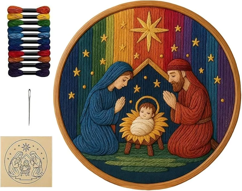 Marke: Generisch Generisch Weihnachts Stickerei Bastelgarn Kunstwerk Weihnachtskrippe — Weihnachtsdeko