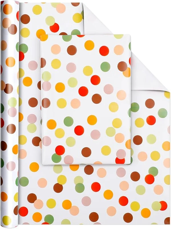 Marke: AiQInu AiQInu Geschenkpapier Rolle 43x300cm, Geschenkpapier Set, Geschenkverpackung für Weihnachten, Geburtstage, Partys, Hochzeiten, Babypartys - Bunte Polka Dots