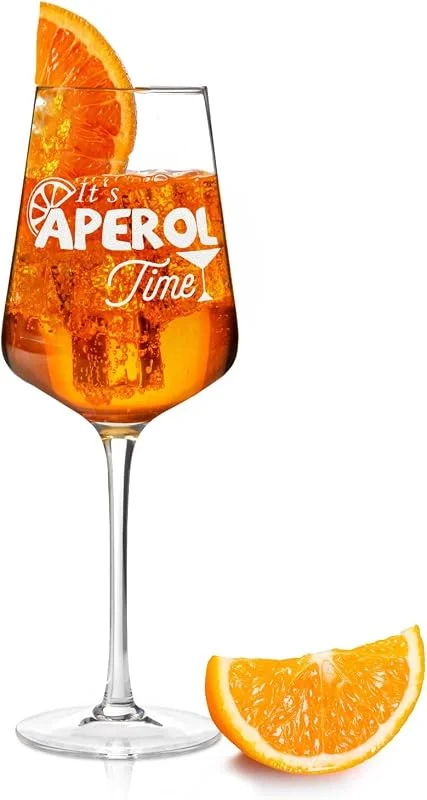 Besuche den GRAVURZEILE-Store GRAVURZEILE Aperol Glas mit Gravur - It's Aperol Time - Weinglas für Sangria, Lillet & mehr - Geschenkidee für Aperol Spritz & Cocktail Liebhaber - Graviertes Weinglas — Wein und Festtafel