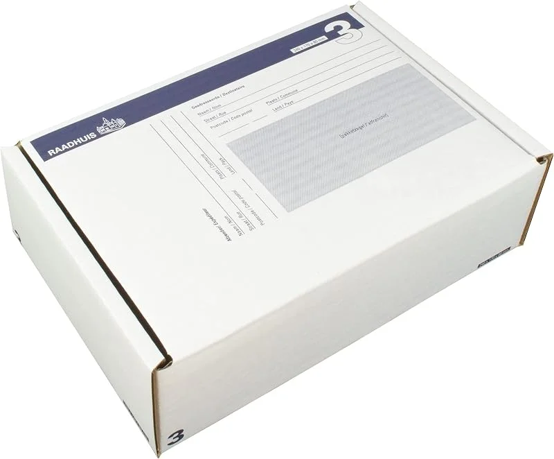 Marke: Raadhuis Mail-Box Versandschachtel, Format 3: 240x170x80mm, 5 Stück Faltkarton für versand mit GLS, DPD, DHL — Geschenkverpackung