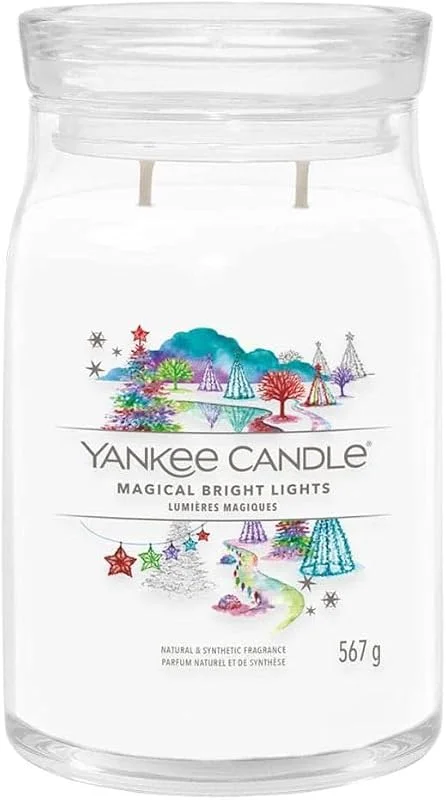 Besuche den Yankee Candle-Store Yankee Candle Magical Bright Lights Duftkerze im Glas, groß, Weiß — Kerzenlicht Abendessen