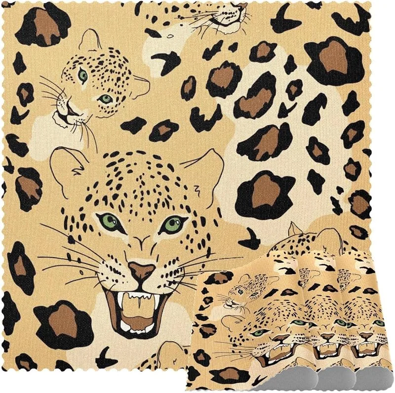 Marke: VAPOKF Leopard Gesicht und Haut Textur Platzsets Set von 1 für Esstisch Waschbar Rutschfest Platzset für Weihnachten Urlaub Geburtstag Party Tisch — Küche & Haushalt