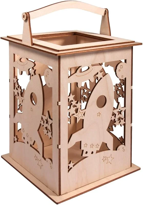 Besuche den Rayher-Store Rayher, Holz Laterne Rakete mit Griff, Bausatz, 15, 3x15, 3x26, 5cm, 62894505 — Weihnachtsdeko