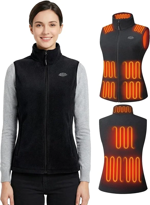 Besuche den Topdot-Store Topdot Fleece Heizweste Damen mit Powerbank 16000mAh 7.4V, 10 Heizzonen — Heizkleidung