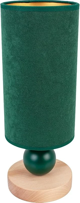 Marke: HELLUX HELLUX LED Tischleuchte, Kleine Lampe 31, 5x12cm für das Wohnzimmer Schlafzimmer oder Büro, Tischlampe mit Grün Velours-Lampenschirm, Dekorative Nachttischlampe, Lampe E27 — Kerzenlicht Abendessen