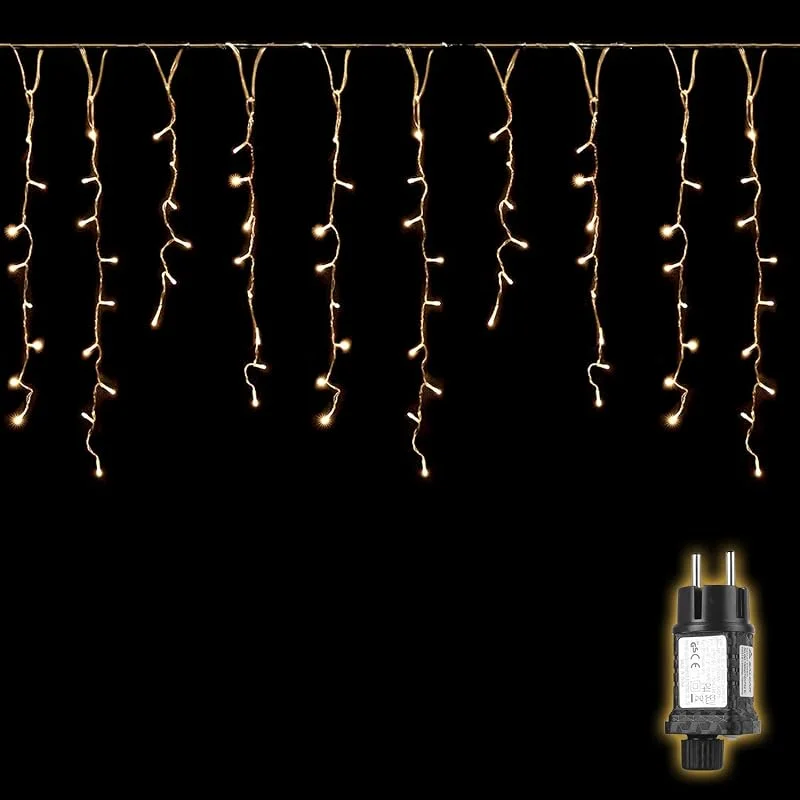 Besuche den SALCAR-Store SALCAR LED Eisregen Lichterkette Außen 2m 80er Warmweiß — Weihnachtsbeleuchtung