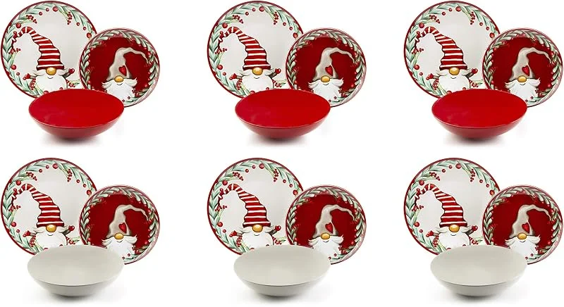 Besuche den Excelsa-Store Excelsa Holly Gnomo Tafelservice 18 Stück, Porzellan — Advent und Tisch