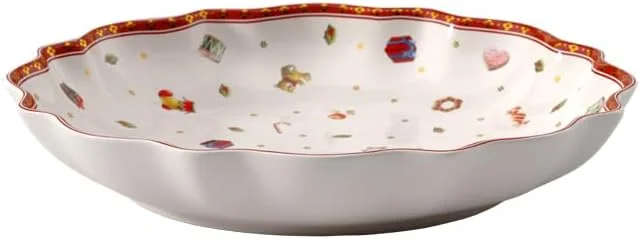 Villeroy & Boch – Toy's Delight Servierschale Rot und Weiß, Mikrowellensicher, Weihnachtsgeschirr Toys, Schüssel Weihnachten, Weihnachtliche Bowl, Salatschüssel, Premium Porzellan — Advent und Tisch