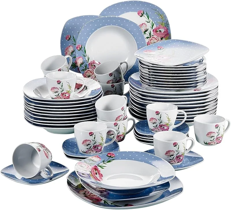 Besuche den VEWEET-Store VEWEET Serie HANNAH, 60-tlg Geschirrset 12 Personen, Tafelservice Porzellan — Advent und Tisch