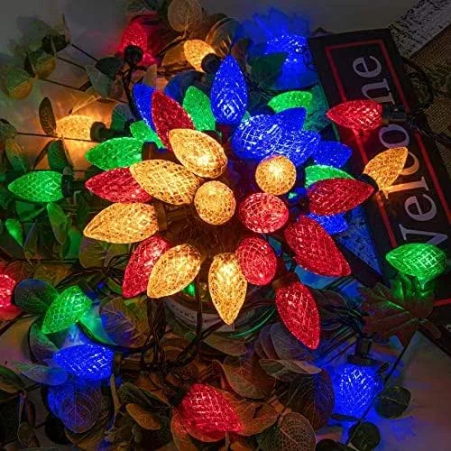 Marke: AWQ AWQ C9 Weihnachts-Lichterkette, 200 LEDs, 50 m, mehrfarbig — Weihnachtsbeleuchtung