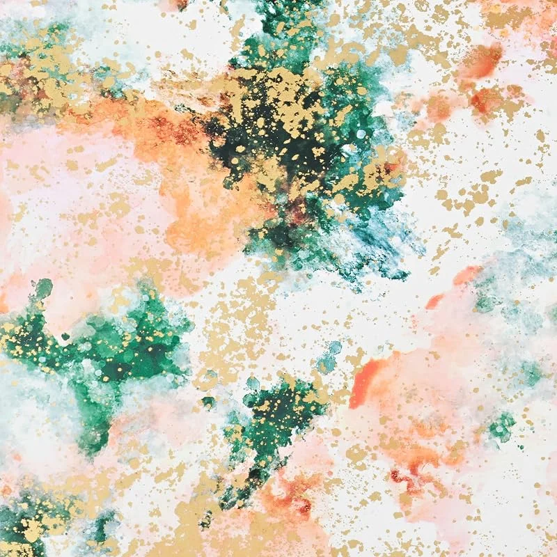 Marke: Star Geschenkpapier 70cm x 2m Rolle mit Aquarell & Goldmuster - Verpackungspapier elegant abstrakt - Geschenkpapierrolle für Geburtstag Weihnachten Hochzeit besondere Anlässe - hochwertig & edel — Geschenkverpackung