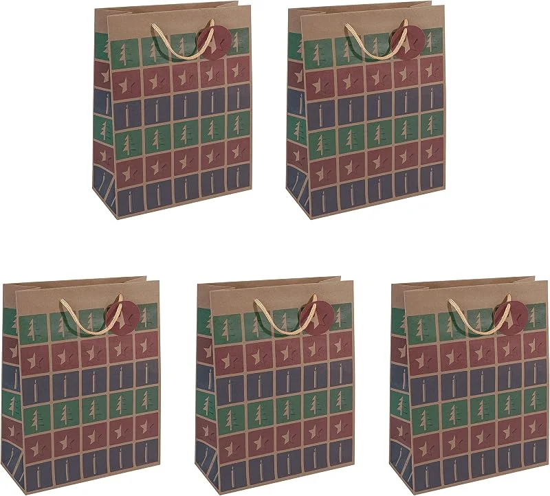 Besuche den Sigel-Store SIGEL Kraftpapier Geschenktüten Cut-out Stil groß 33 x 26 cm 5er Set — Geschenkverpackung