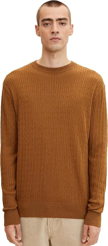 Besuche den TOM TAILOR-Store TOM TAILOR Herren Strickpullover mit Zopfmuster — Weihnachtsmode