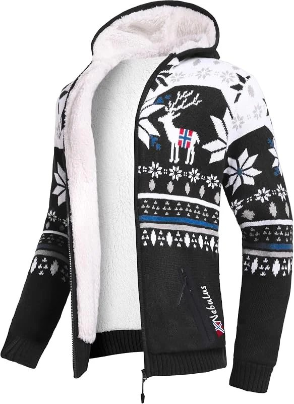 Besuche den Nebulus-Store Nebulus Herren Jacke NORON, mit Kapuze, schicker Pullover im Norweger-Style — Weihnachtsmode