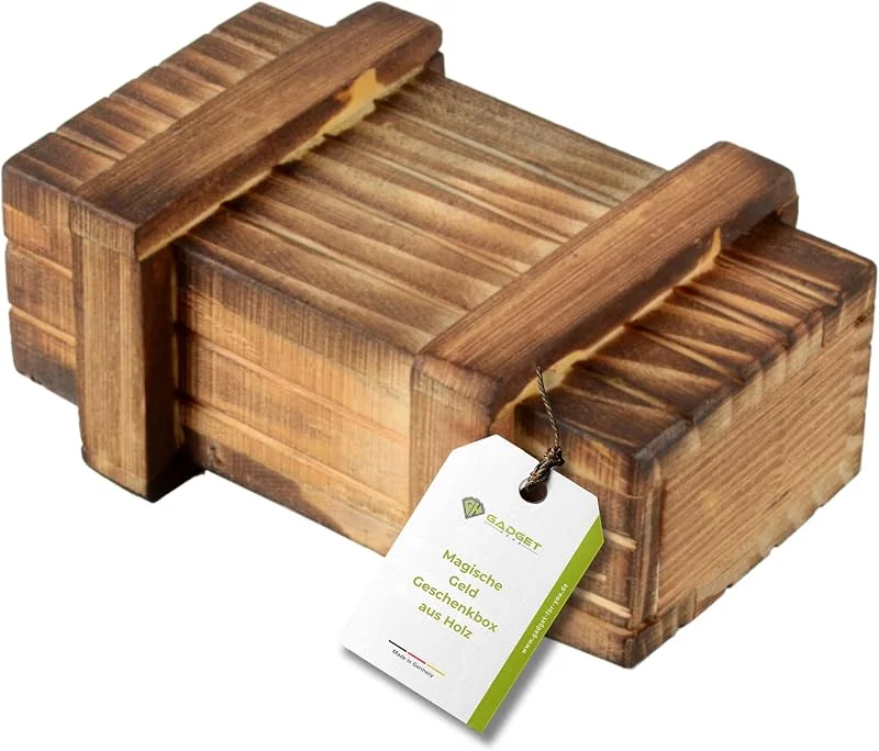 Marke: GADGET HERO Geldgeschenkbox Holz Puzzlebox magische Geschenkbox mit Geheimfach Rätsel — Geschenkverpackung