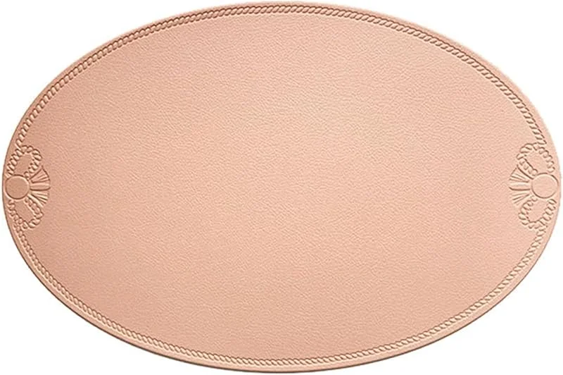 Besuche den Epinki-Store Epinki Weihnachten Tischset Oval, 2er Set 30x45CM Platzdeckchen Weihnachten Waschbar Einfarbig Bowknot Anti-Rutsch aus PVC Leder, Tischuntersetzer Vintage Rose für Zuhause Restaurant Speisetisch — Küche & Haushalt