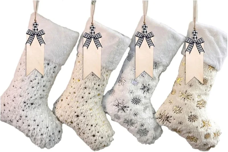 Marke: RWAJZAX 4er Pack Weihnachtsstrümpfe Set Für Feiertags Kaminsims Hängedekorationen Weihnachtsdekorationen Weihnachten
