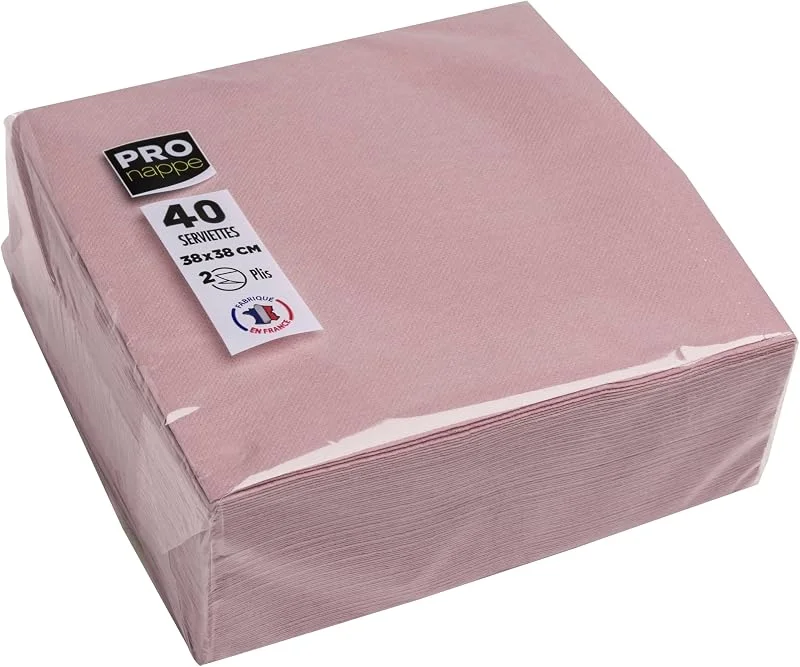 Marke: Pro Nappe Pronappe 40 Servietten Mikrogeprägtes Papier 38x38cm 2 Lagen Altrosa — Advent und Tisch