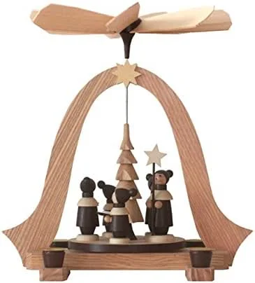 Besuche den Rudolphs Schatzkiste-Store Rudolphs Schatzkiste Pyramide mit Kurrendefiguren Natur HxBxT 26x23x20cm NEU Weihnachtspyramide Tischdekoration Holzpyramide Tischpyramide Dekoration Weihnachten Wärmespiel Lichter Figur Holz Seiffen — Weihnachtsdeko