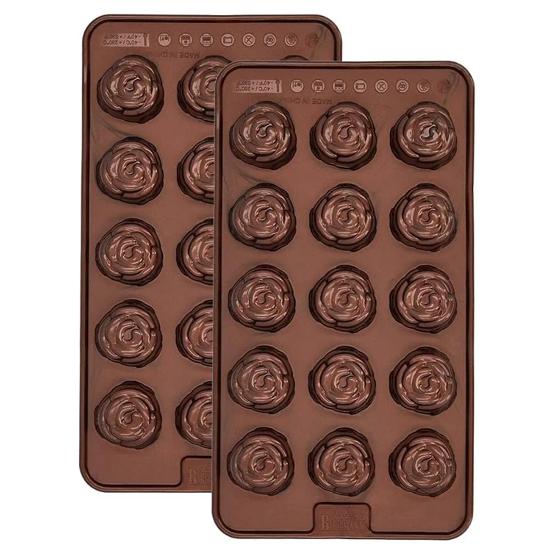 Besuche den RBV Birkmann-Store Birkmann, Chocolaterie, Pralinenform Rose, 2-teilig, aus lebensmittelechtem Silikon, spülmaschinengeeignet, 21 x 11, 5 cm I Einzelform 2, 7 cm, 252738 — Weihnachtskueche
