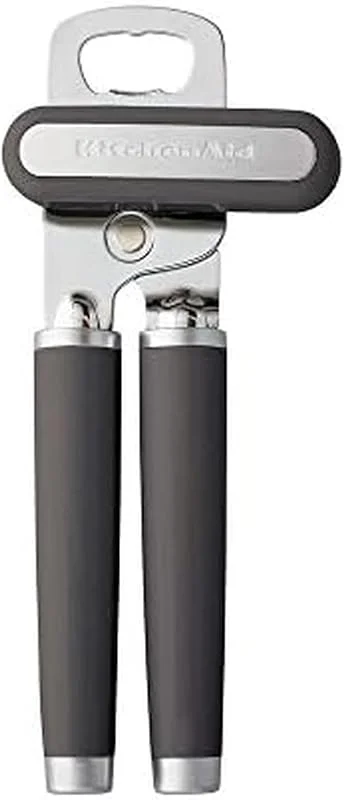 Besuche den KitchenAid-Store KitchenAid Klassischer Multifunktions-Dosenöffner und Flaschenöffner, einfach zu bedienen, rasiermesserscharfes Edelstahl-Schneidrad, weiche ergonomische Griffe, Anthrazit — Küche & Haushalt