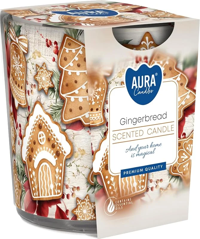 Besuche den BISPOL-Store BISPOL DUFTKERZEN mit Muster Gingerbread, Brenndauer: 22 Stunden, Durchmesser 7, 2 cm, Höhe 7, 8 cm — Kerzenlicht Abendessen