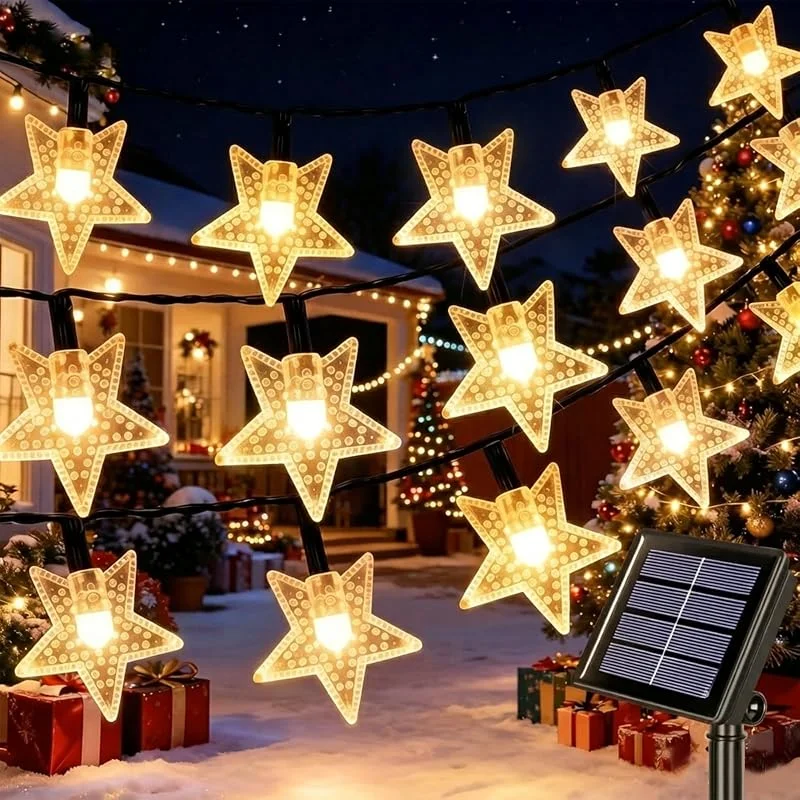 Marke: SIOOUI Solar Lichterkette Außen, 100 LED 12M Lichterkette Sterne Aussen Solar IP65 Wasserdicht Solar Weihnachtslichterketten Innen 8 Modi Weihnachts deko Aussen für Garten Weihnachtsbaum Party — Weihnachtsbeleuchtung