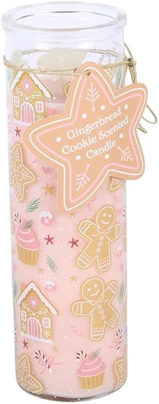 Marke: Something Different Wholesale Duftkerze im Glas mit Lebkuchenkeks-Duft, festliches Zuckerpflaumen-Bäckerei-Design, Weihnachtsduft, Geschenk, gemütliche saisonale Kerzendekoration — Kerzenlicht Abendessen
